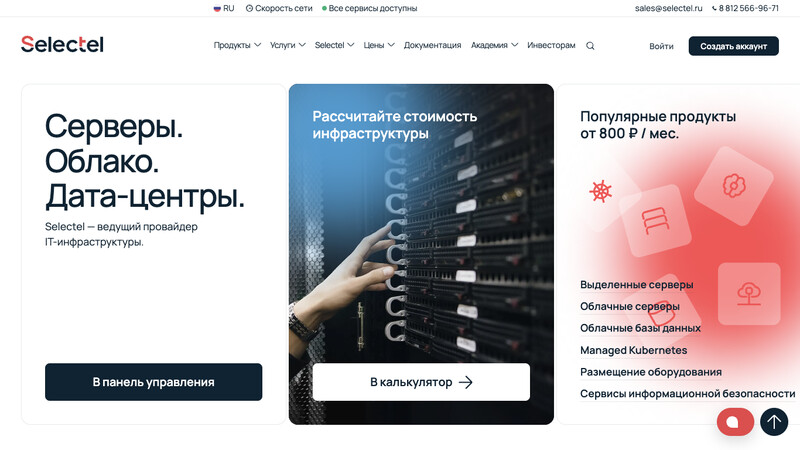 Сккриншот хостера