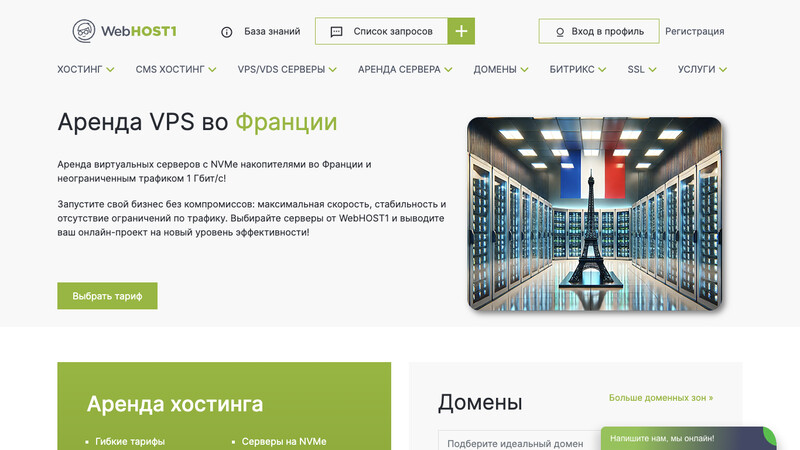 Сккриншот хостера