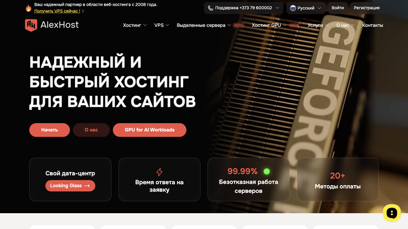 Сккриншот хостера