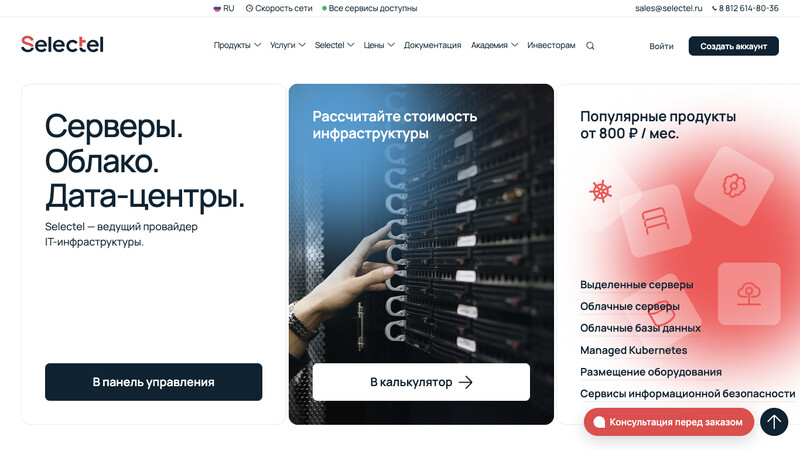 Сккриншот хостера