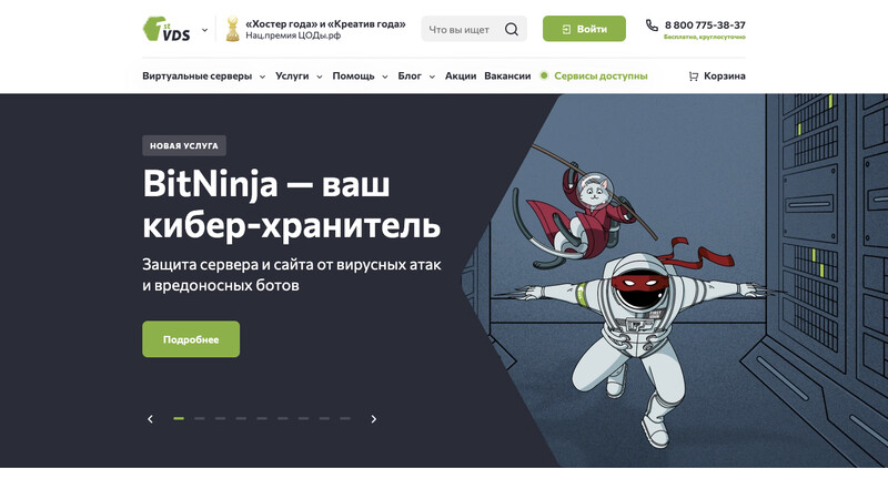 Сккриншот хостера