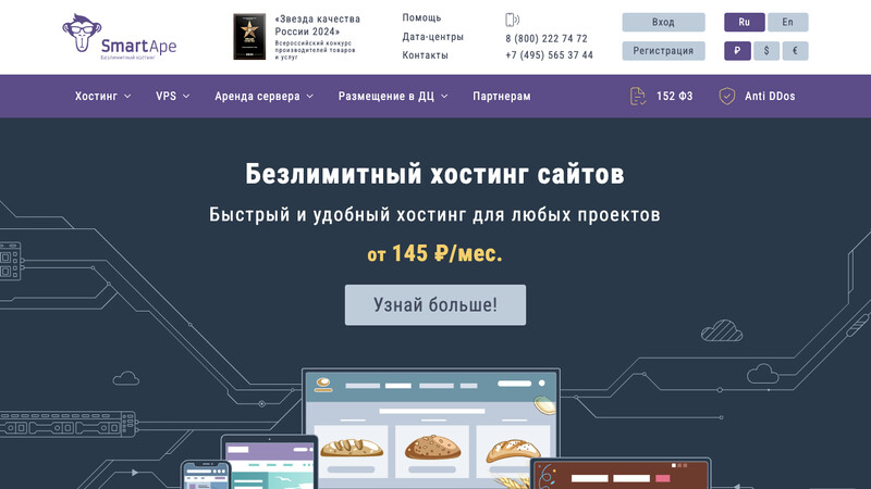 Сккриншот хостера