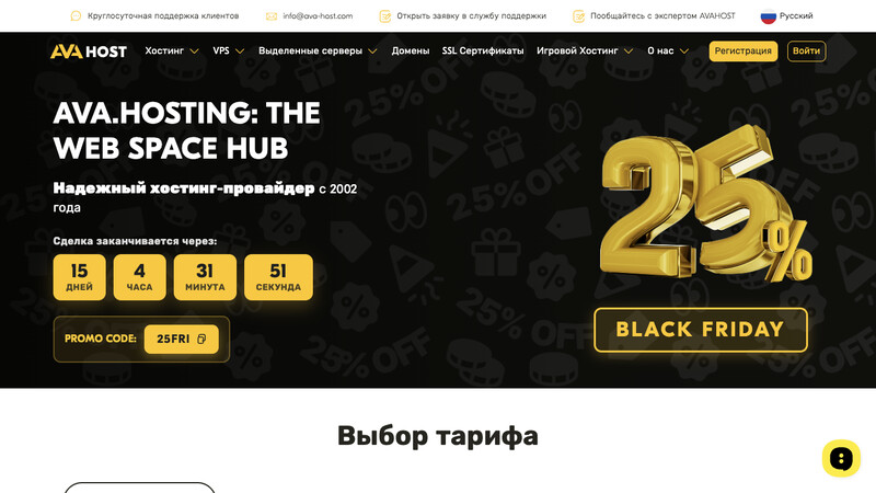 Сккриншот хостера