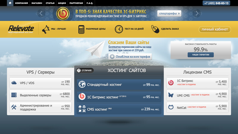 Сккриншот хостера