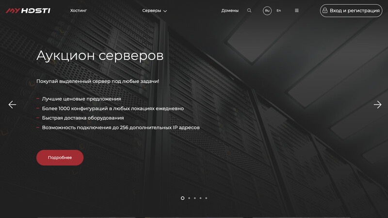 Сккриншот хостера