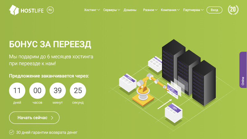 Сккриншот хостера