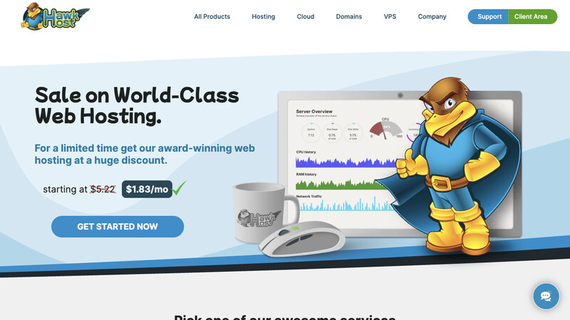 Сккриншот хостера