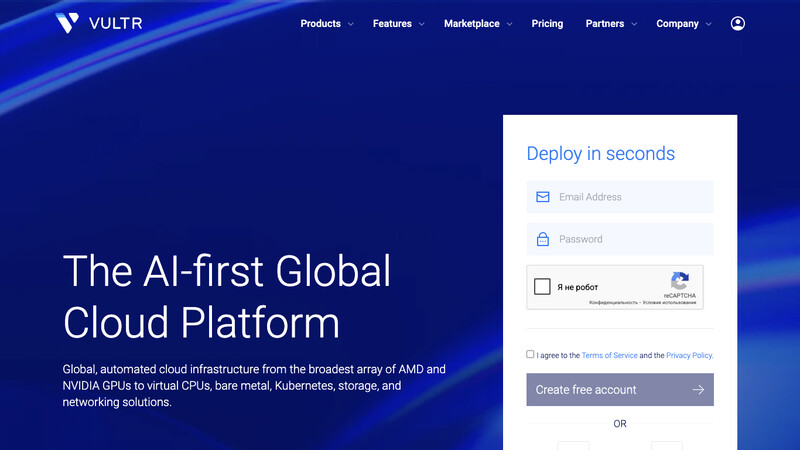 Сккриншот хостера