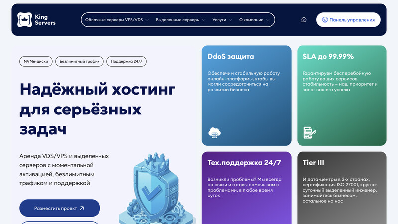 Сккриншот хостера