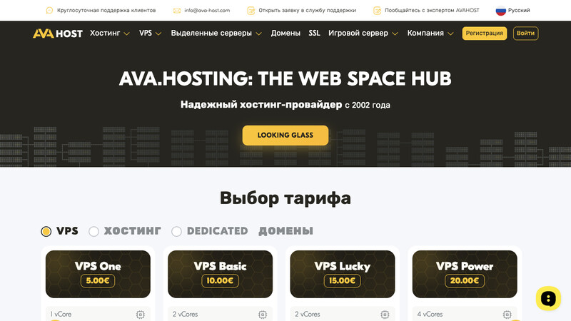 Сккриншот хостера
