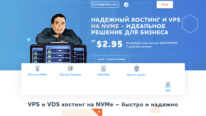 Сккриншот хостера