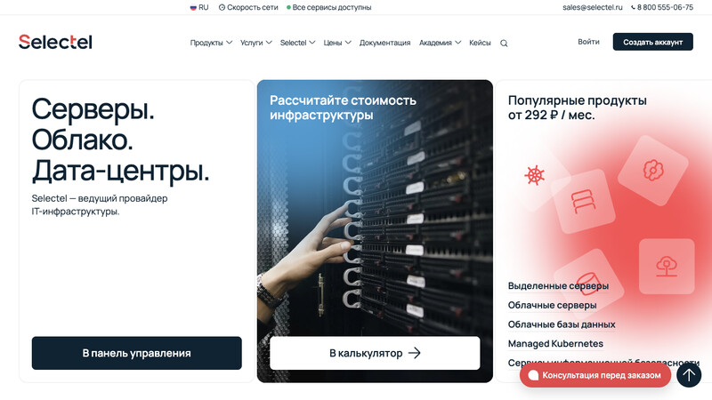 Сккриншот хостера