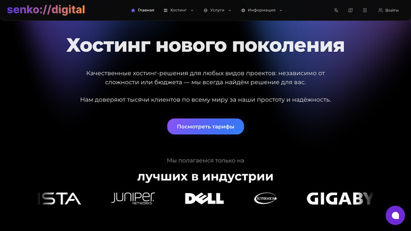 Сккриншот хостера