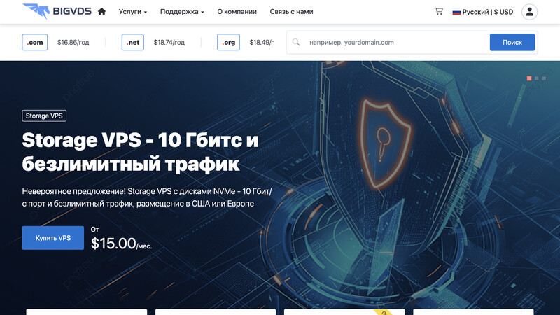 Сккриншот хостера