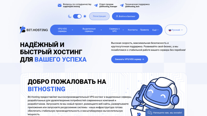 Сккриншот хостера