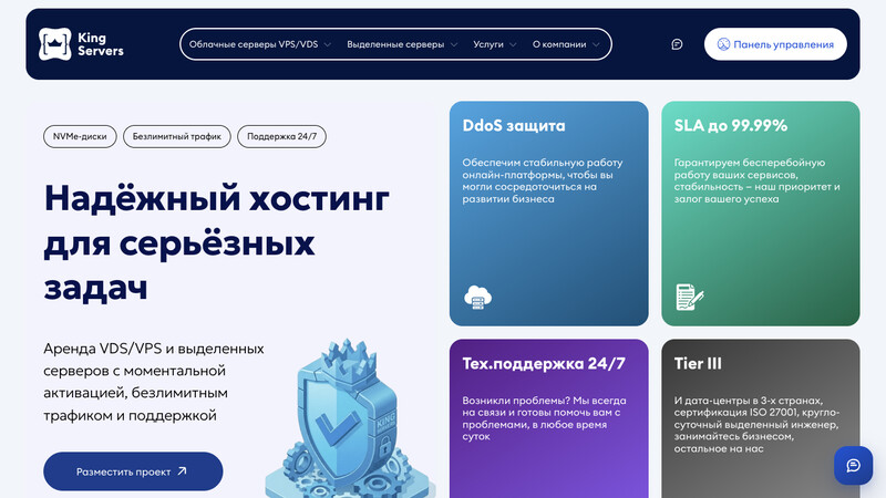 Сккриншот хостера