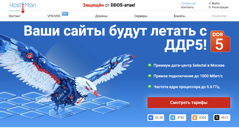 Сккриншот хостера