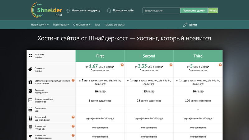 Сккриншот хостера