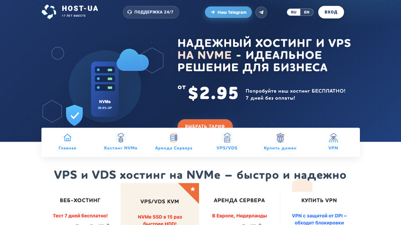 Сккриншот хостера