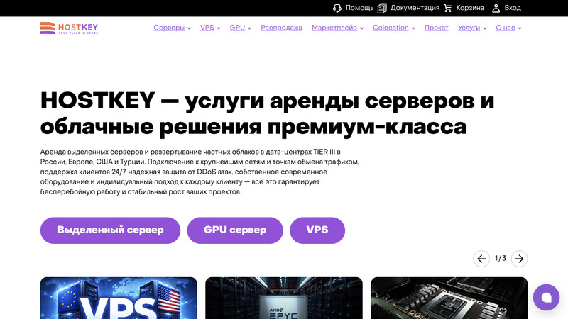 Сккриншот хостера