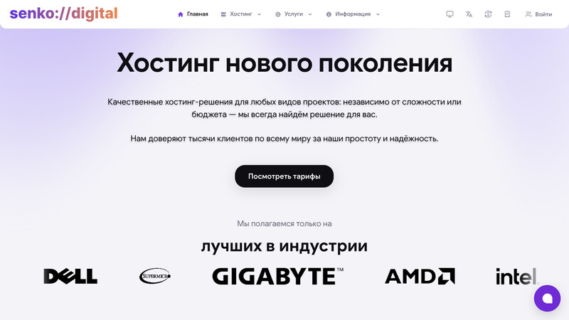 Сккриншот хостера