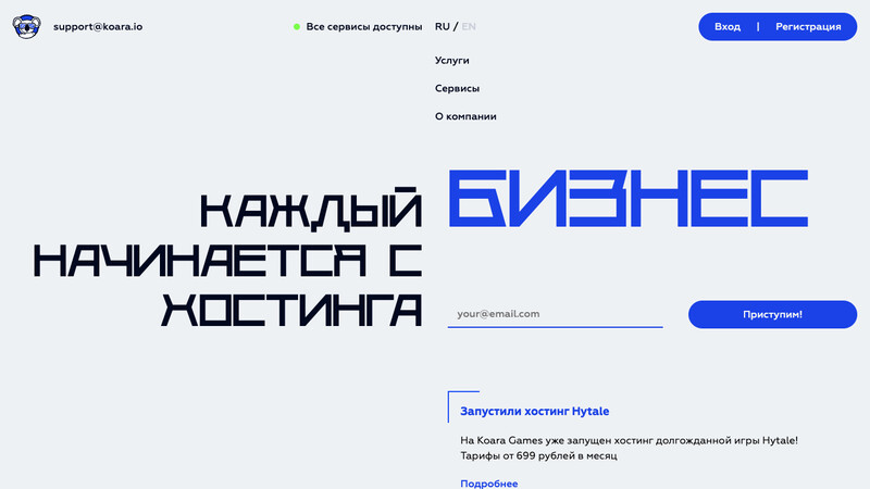 Сккриншот хостера