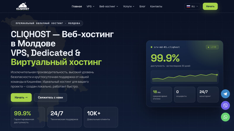 Сккриншот хостера